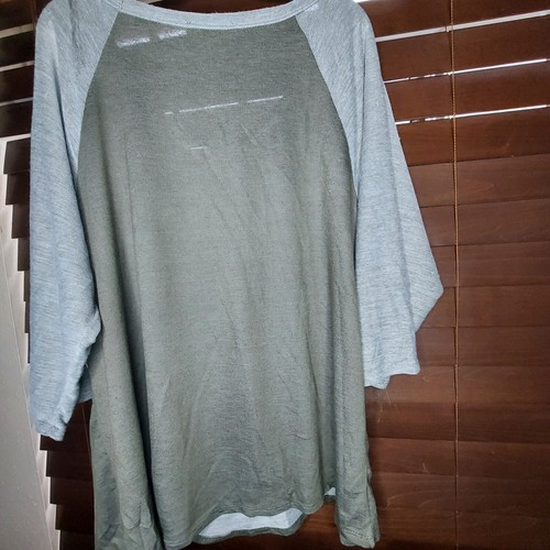 Misia Curvy 2X Womens Top Green Shirt Blouse Plus Size Gray 3/4 Sleeve V-Neck - Picture 4 of 12