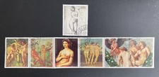 Paraguay Complete set of 7 Paintings by Raphael, used, 1982. Lot #10-041203