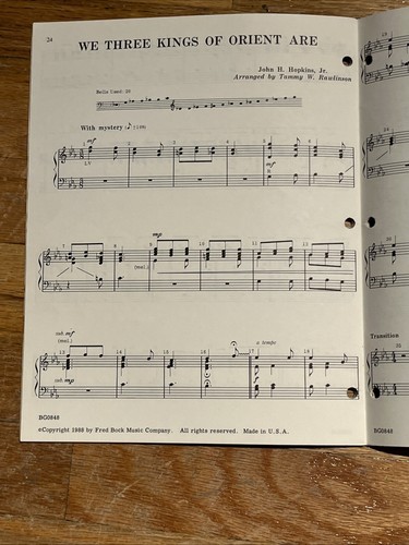 Vintage Rare Christmas Bells Unending For 2 Octave Handbells Sheet Music BG0848 - Picture 6 of 7
