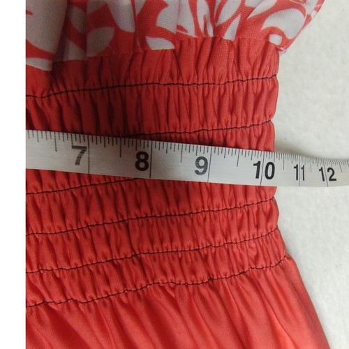 Jon & Anna Floral Print Dress Smocked Waist Sleeveless Casual Coral M - Picture 6 of 14