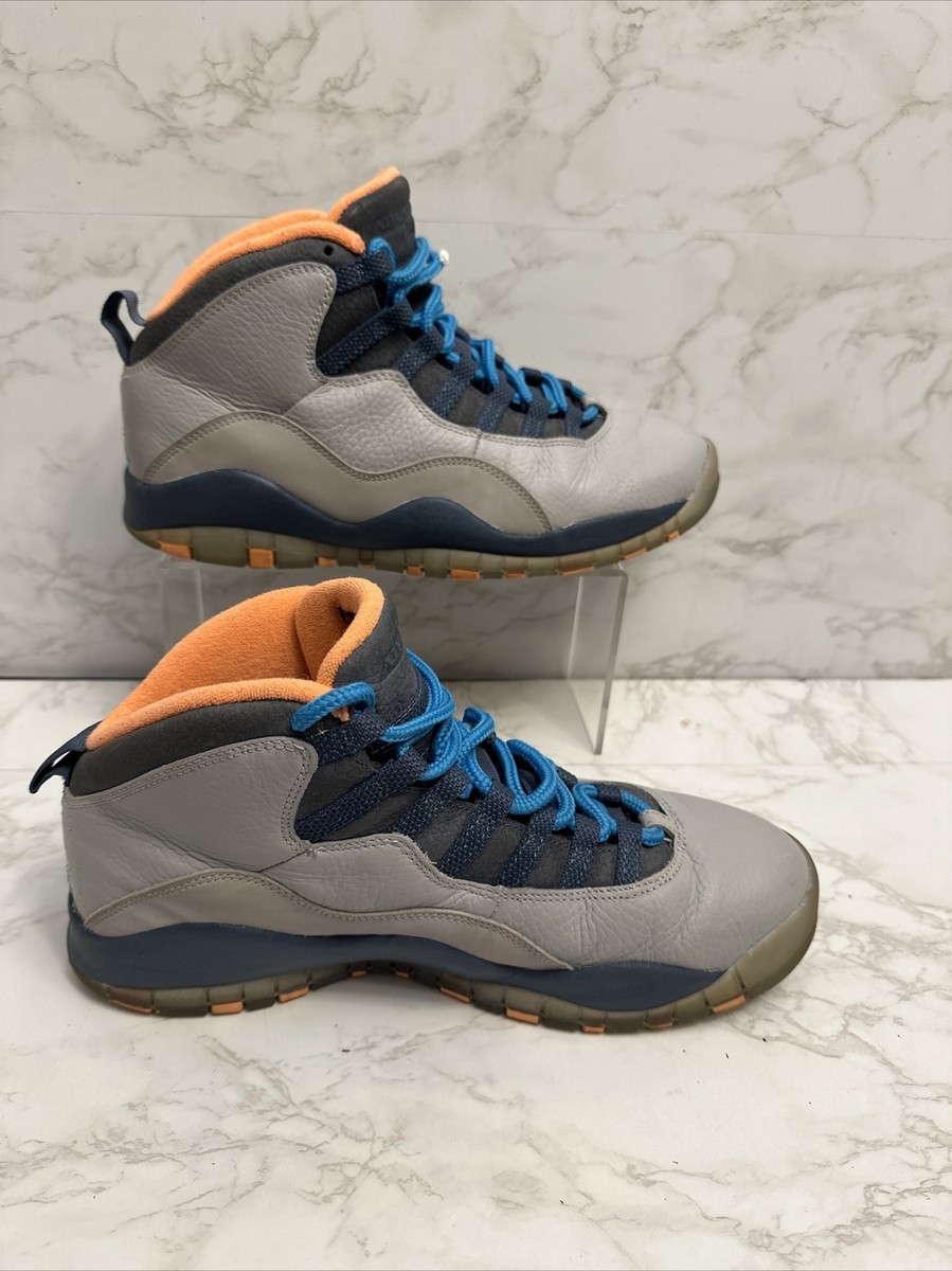 Nike Air Jordan 10 Retro 'Bobcats' Shoes Men's Wolf Grey / Blue