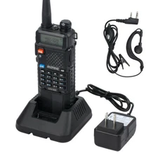 UV-5R High Power Walkie Talkie Transceiver 5W Dual Band Two Way Radio + Earphone