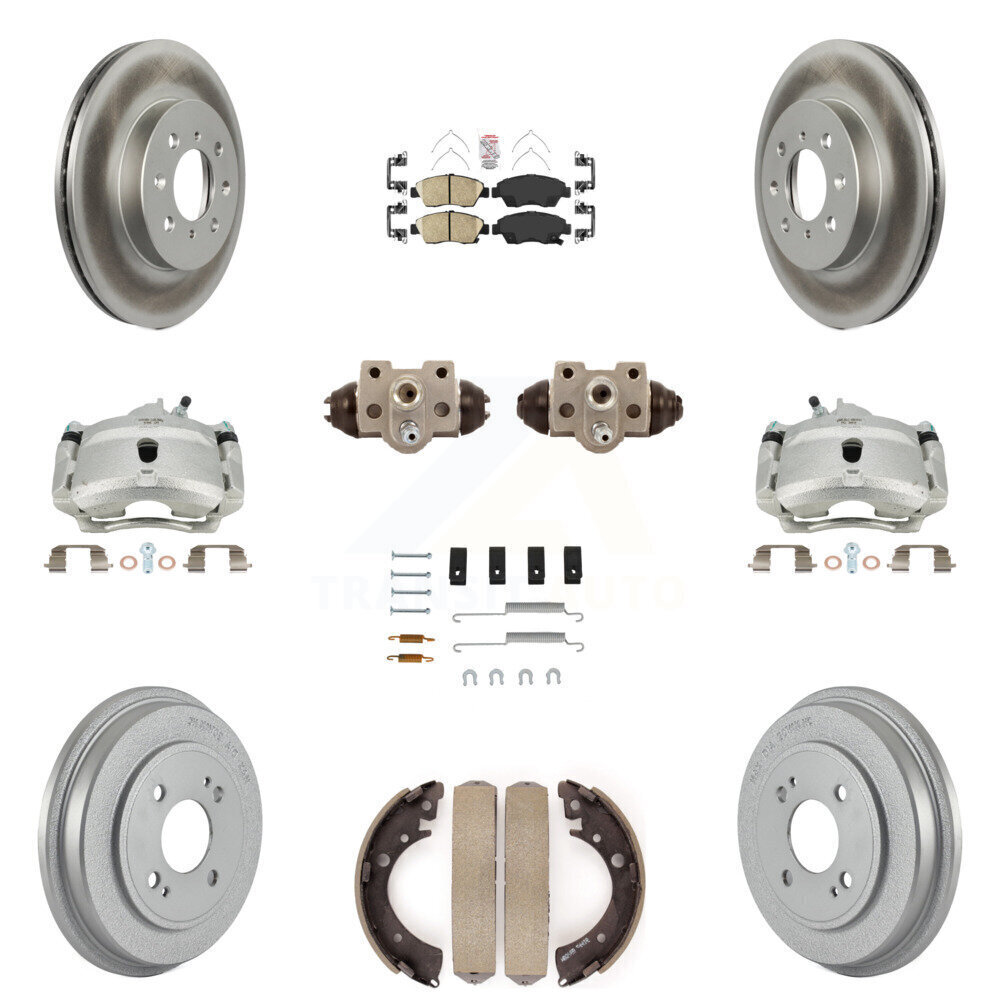 Front Rear Disc Brake Caliper Rotor Drum Ceramic Pad Shoes Cylinder Kit Upgrade