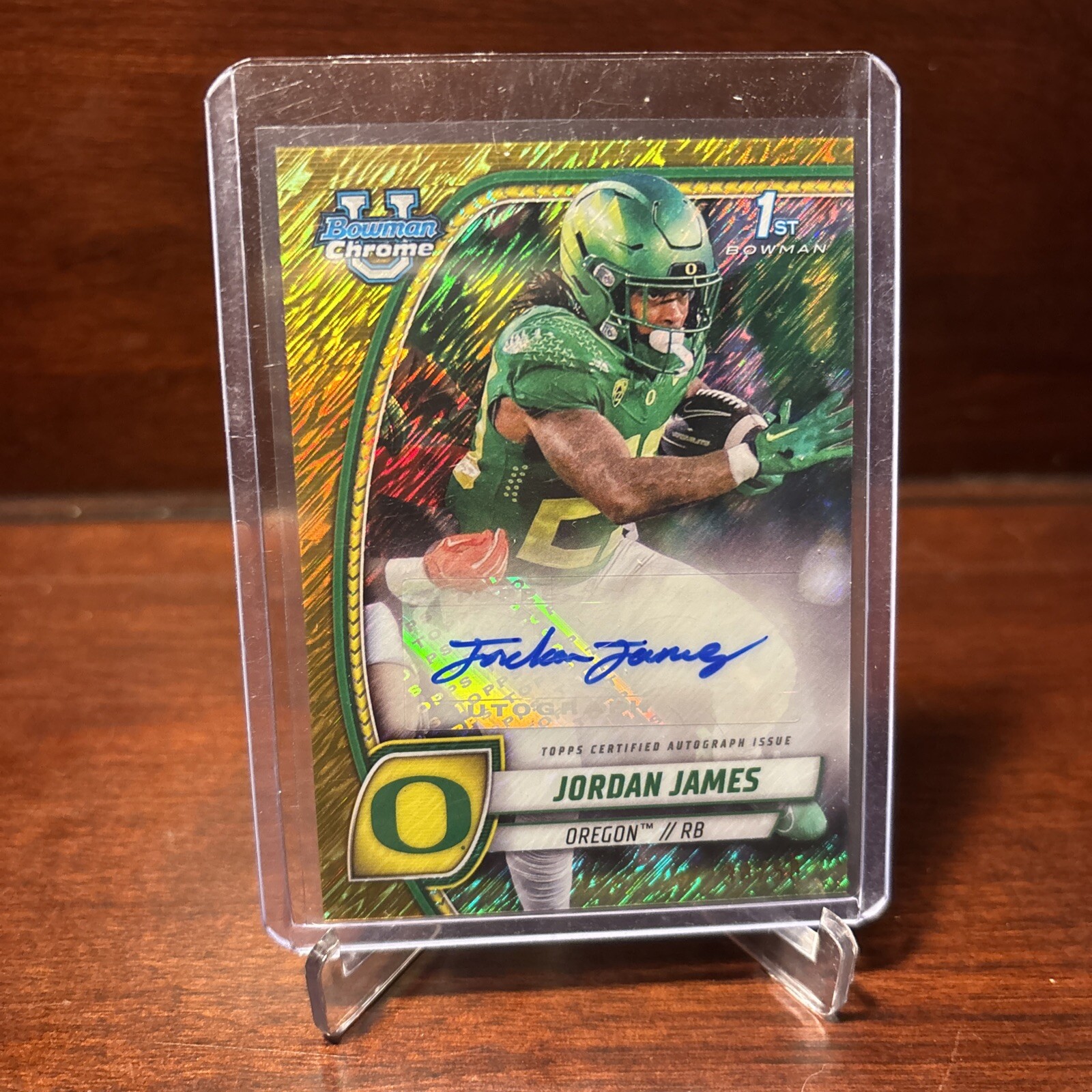 2024 Bowman Chrome U Jordan James 1st GOLD SHIMMER Auto 38/50  Oregon Ducks