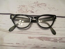Vtg FOREMOST USA Cat Eye Cateye Eyeglass Black Frames 44-22 5 3/4