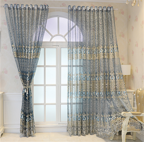 European Floral Embroidery Curtain Voile Sheer Tulle Curtain for Window 2 Panels - Picture 14 of 37