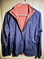 Masters Golf Zip Jacket Ladies Reversible NAVY BLUE & PEACH Med Augusta National