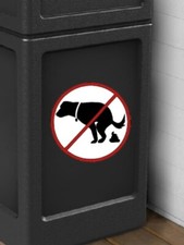 No Dog Poop Pee Zone Sign 7 x 7in Vinyl Sticker Decal