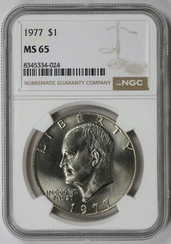 1977 Eisenhower Ike Copper-Nickel Clad $1 MS 65 NGC