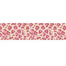 PINK CHEETAH ANIMAL PATTERN 1.5" Grosgrain Ribbon 1,5,10 Yards SHIP FROM US