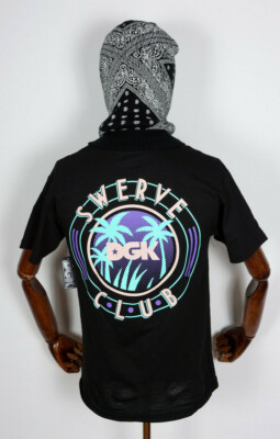 Dgk Skateboards T-Shirt Tee Swerve Club Black in S Dirty Ghetto Kids