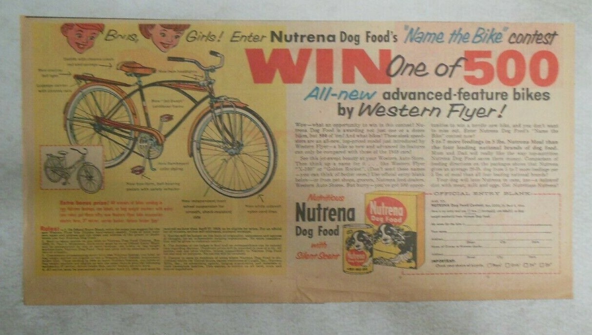 Ad: Win A Western Flyer Bike From 1959 Size: 7.5 X 15 Inches