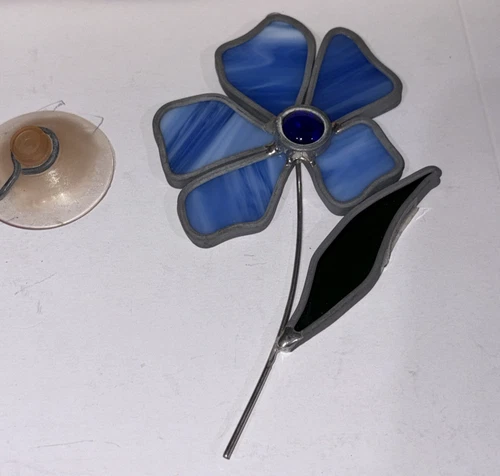 Vintage Tiffany Stained Glass Collectors Society Suncatcher  PERIWINKLE with COA