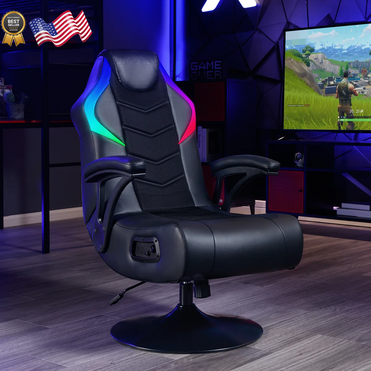X Rocker Nemesis RGB Pedestal Gaming Chair Black | eBay
