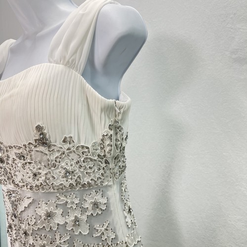 Sue Wong Nocturne Wedding Dress Mermaid Size 6 Beaded Lace White Small Tail - Picture 7 of 16