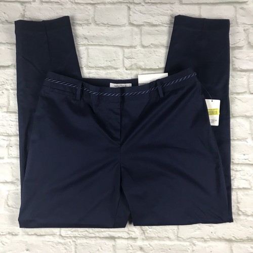 NWT Nautica Dress Pants Womens Size 10 The Karen Pant Navy Blue Ankle Length