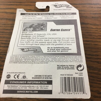 2007 Hot Wheels 2008 New Models Canyon Carver NIP (A4) | eBay