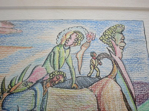 LOUIS MONZA DRAWING 1960'S SURREALIST ABSTRACT EXPRESSIONIST ORIGINAL FIGURES - Picture 8 of 9