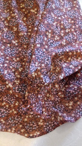 GEORGE brown / pink/ blue/ white long sleeved BLOUSE UK 16 BNWT - Picture 2 of 5