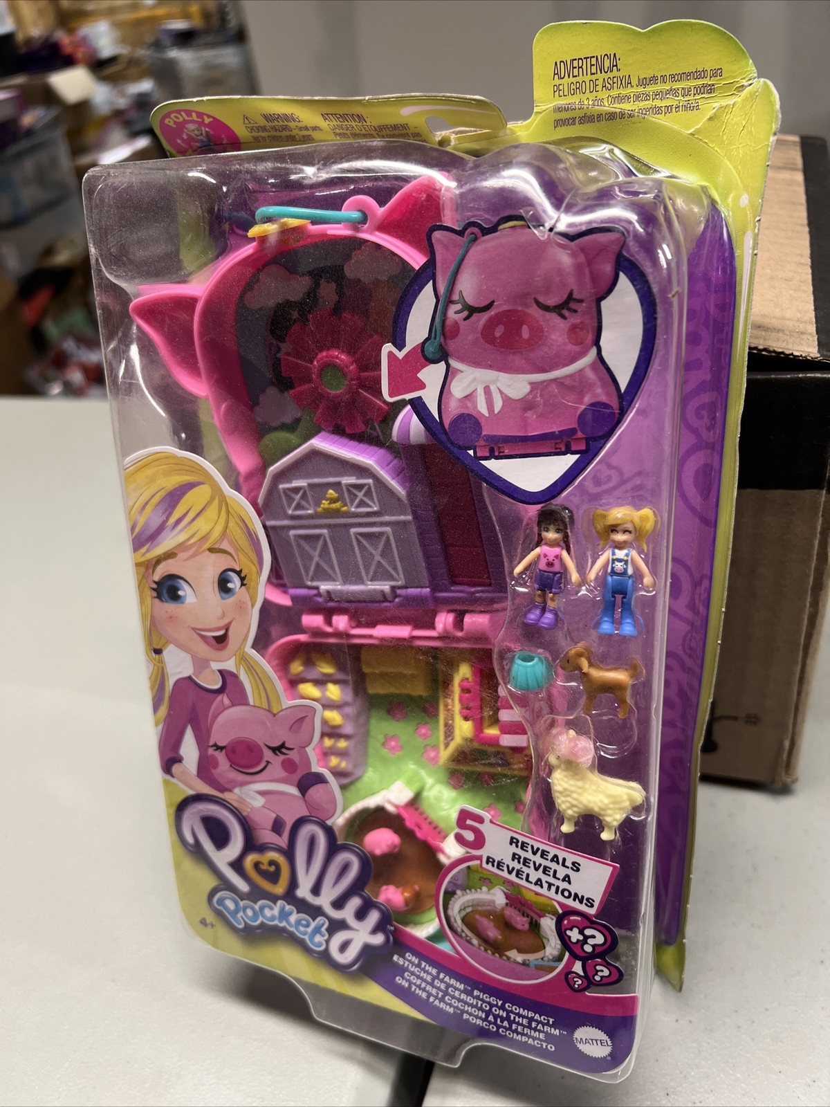 Polly Pocket On The Farm Piggy Compact Pet 5 Reveals Polly Doll