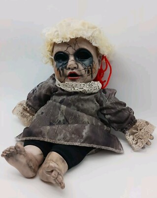 Spirit Halloween Doll Talking Haunted Creepy Doll Decoration Prop 15in 