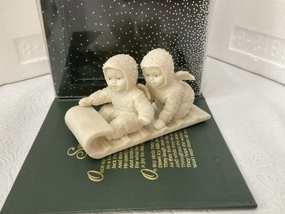 Vintage Dept 56 Snowbabies Figurine  Down the Hill We Go  79600 Babies On Sled