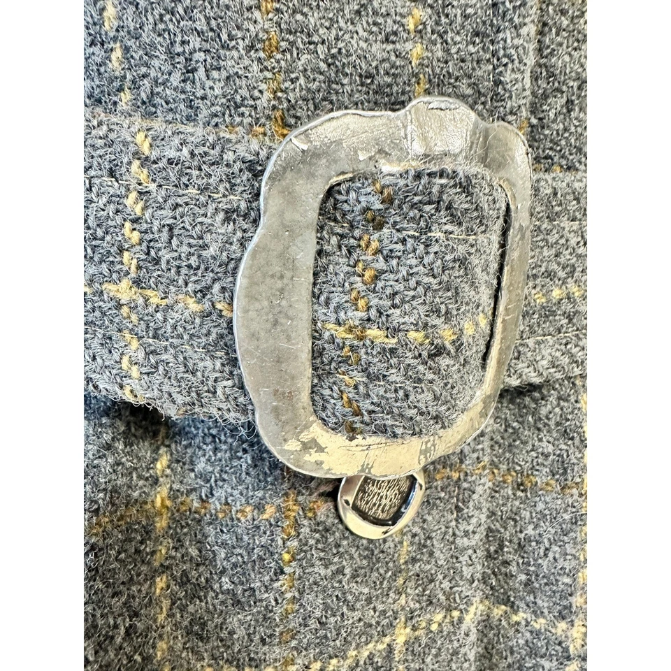 Gabardina vintage de los años 60 mod a cuadros con cinturón para mujer gris lana a cuadros tweed chaqueta Foto 2 de 4