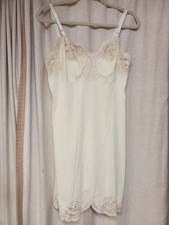 Vintage Lace Trimmed Full Slip In Ivory Size 36 100 Anron Nylon Made In USA