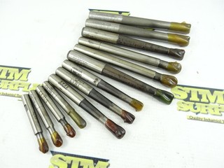 NEW! LOT OF 13 ASSORTED CARBIDE TIPPED END MILLS 5/16" TO 1/2" DIA