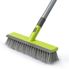 Multi Surface Floor Brush, Long Handle, Stiff Bristles For Cleaning, Green