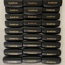 2-Bebe Eyeglasses Sunglasses Glasses Hard Clamshell Case Black w/ Gold Letters