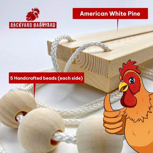 Natural Wood Chicken Swings Durable Poultry Toy NEW Swing Toys Pet Supplies - Picture 4 of 5
