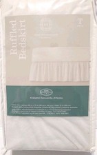 JCPenney Home Expressions WHITE TWIN Size Ruffled Bed Skirt Brand New in Pkg