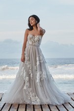 Willowby Watters Wedding Dres STYLE FABLE size 12 /14 Titanium NEW!