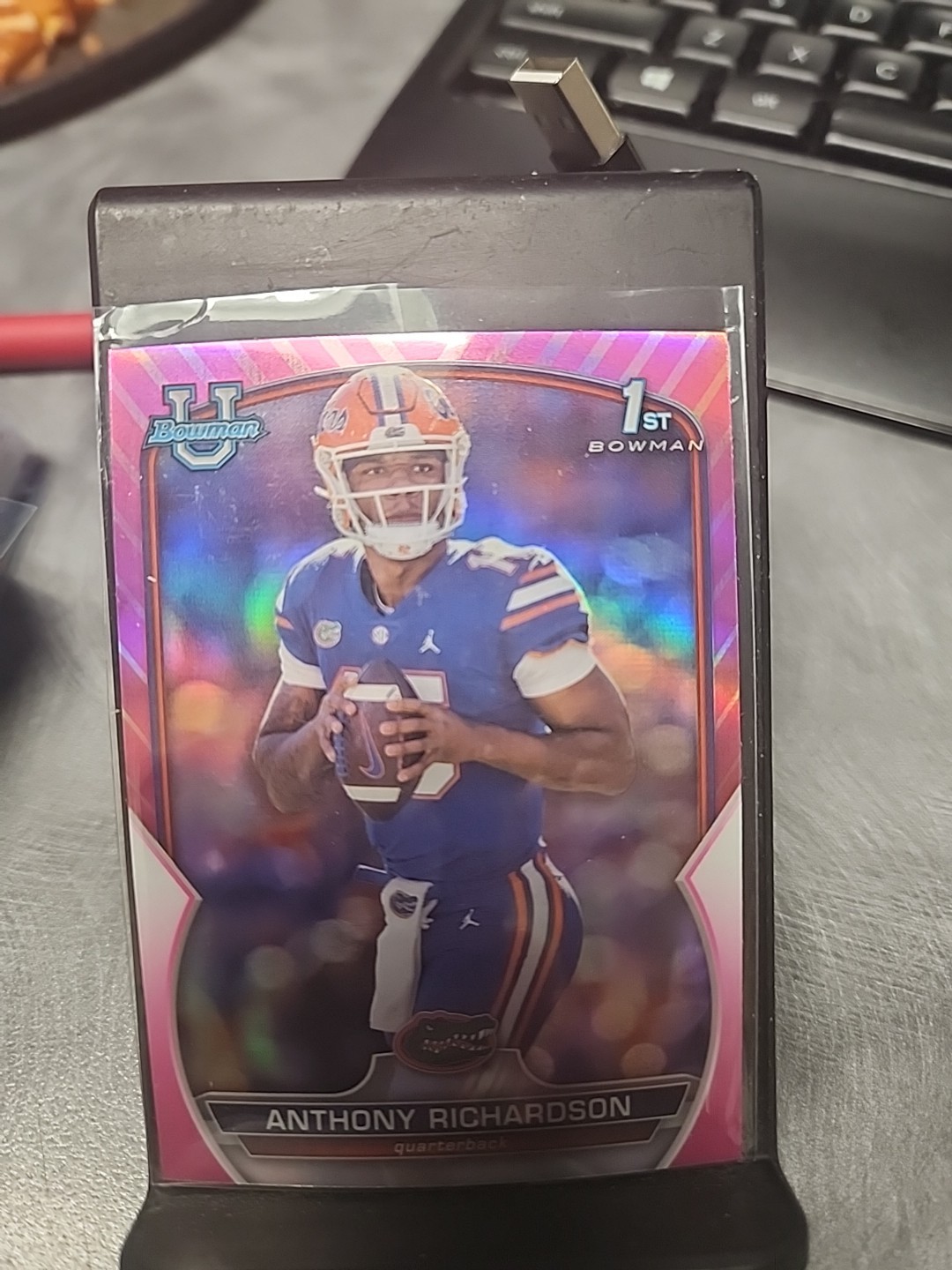 2022 Bowman University Chrome - Anthony Richardson #65 Pink Refractor (RC)