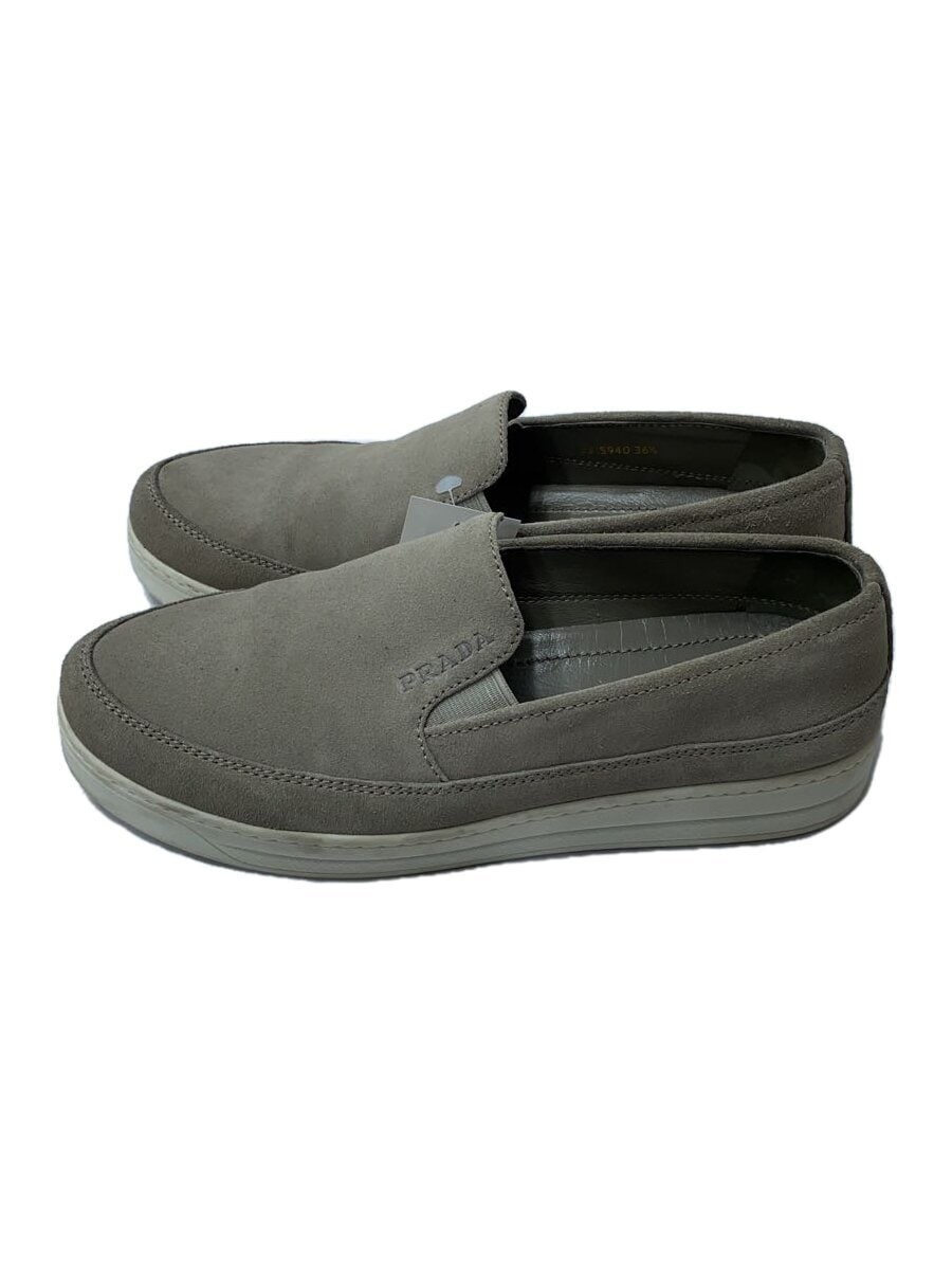 PRADA Low Cut Slip On Sneakers in Grey Suede Size 36.5 Style 3S5940