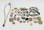 Vintage Costume Jewelry Lot Trifari Avon Sarah Coventry Rings Earrings Estate