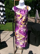 ANN TAYLOR GORGEOUS PURPLE PRINT DRESS 12