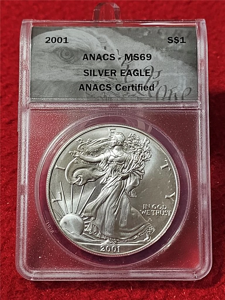 ANACS Certified American Eagle MS 69 Silver Bullion Coins for sale