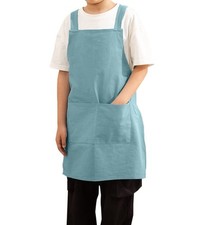 Kids Cotton Cross Back Aprons Children Chef Pure Child Apron with 2 Pockets f...