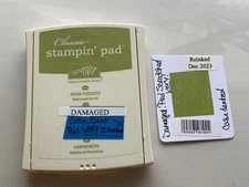 Stampin Up Ink Pad PEAR PIZZAZZ IN COLOR 2010 Retired Classic Case AS IS FLAW