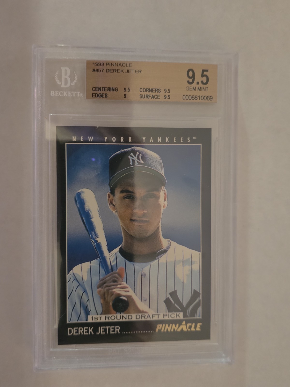 1993 Pinnacle Derek Jeter #457 BGS 9.5 Gem Mint RC Yankees MVP HOF