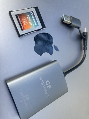 CFexpress Type B 128GB Memory Card + Dual Slot CFexpress/SD Reader USB-C 
