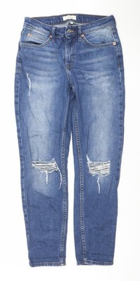 River Island Damen blau Used-Look Boyfriend Jeans Größe 6