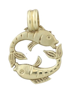 MIAMAR 1171358 Damen Anhänger Fisch 14 Karat (585) Gelbgold