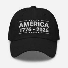 America 250th Anniversary Embroidered Cap: 1776-2026 Patriot Hat