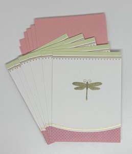 Hallmark Gold Dragonfly Note Cards, Set of 6, Top Fold