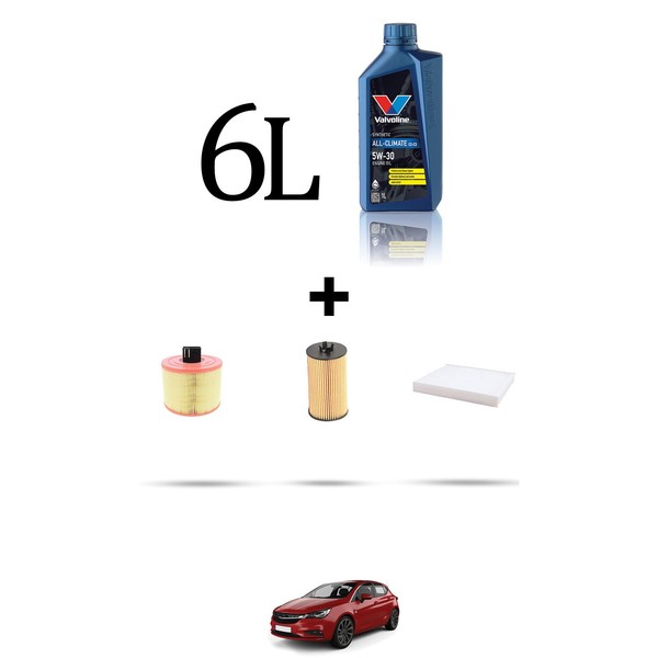 Hoffcar Wartungsset 3 Filter Und 6L ÖL FüR Opel Astra K 1.6 Turbo 147KW Ab 20-image