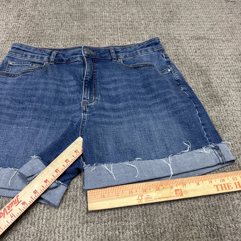 Pantalones Cortos Rafaella Azul Denim Bolsillos Mujer Talla 12 Foto 3 de 4