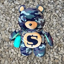 Zaino Peluche Orso Mimetico Sprayground Cinghia Regolabile Designer Tema Soldi